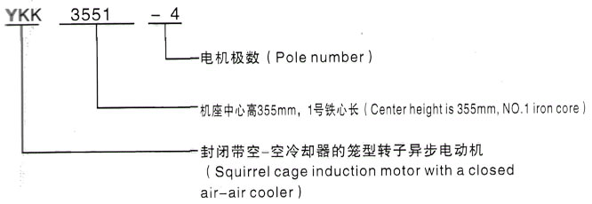 YKK系列(H355-1000)高压YJTG-315L2-8A/110KW三相异步电机西安泰富西玛电机型号说明